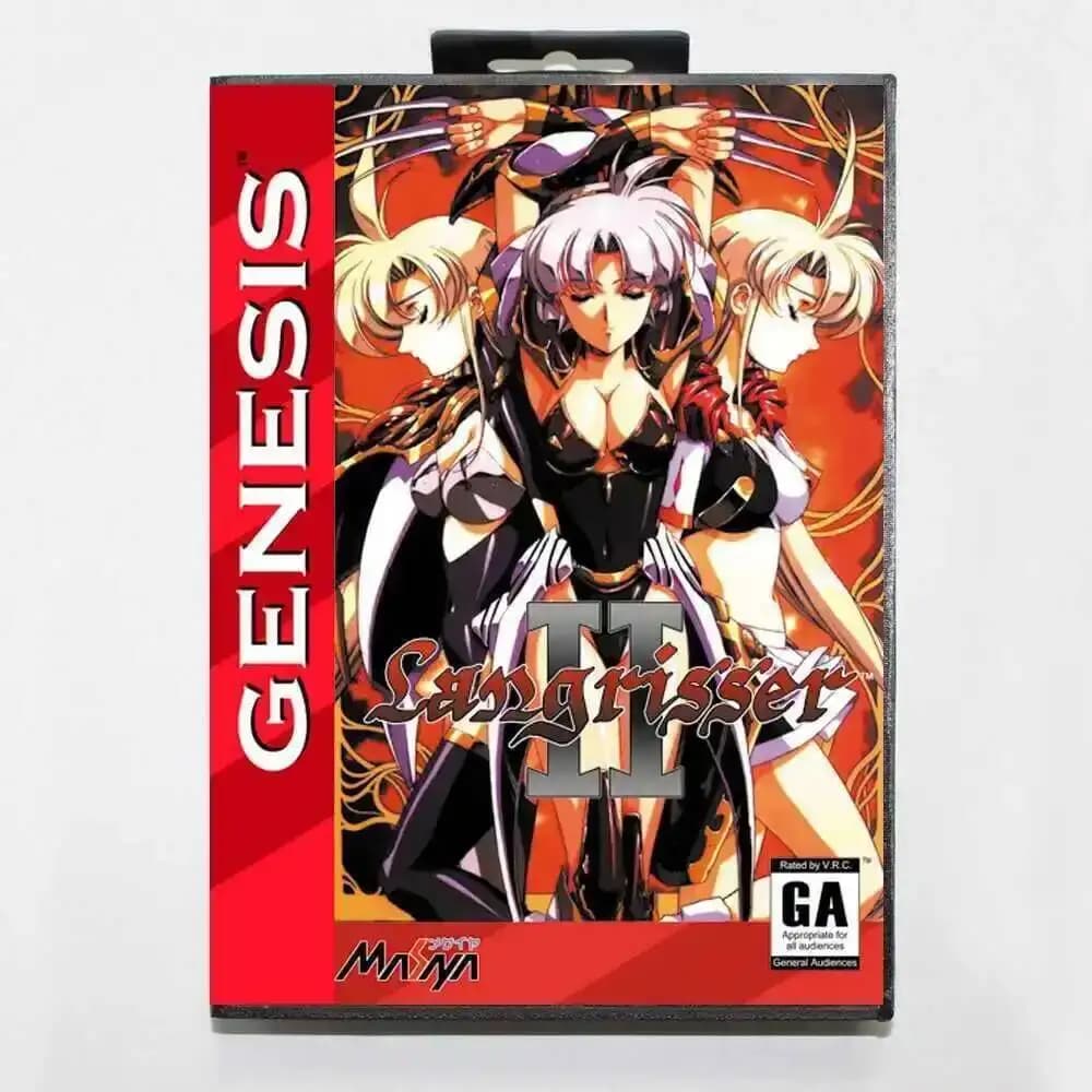 Scheda di Gioco Langrisser II MD con Scatola Personalizzata USA per Console Sega Megadrive Genesis 16 Bit