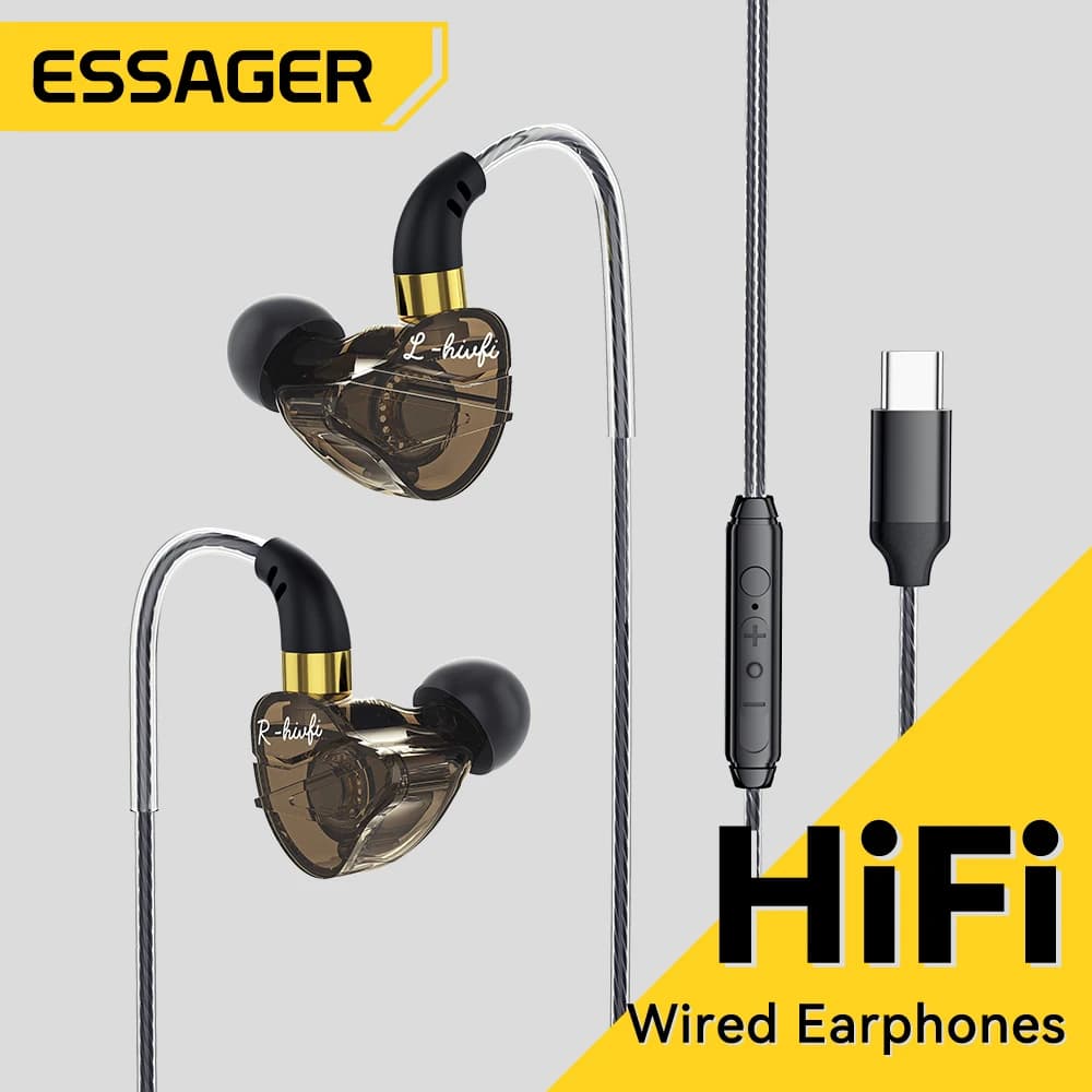 Essager cuffie cablate da 3.5mm nell'orecchio con microfono per Xiaomi Redmi Samsung Computer PC tablet cuffie per Smartphone auricolari