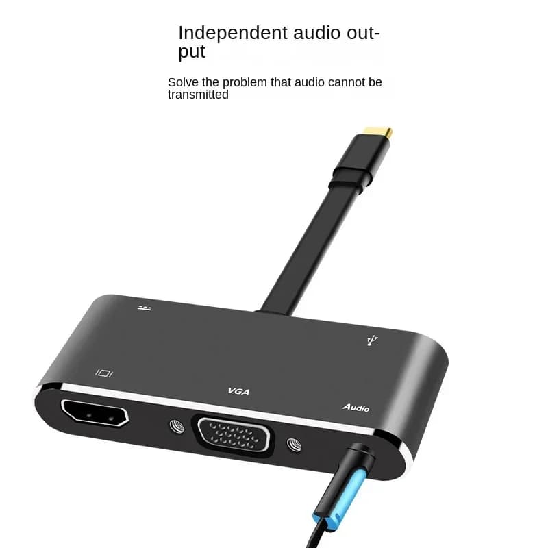 Dock di espansione HD 5 in 1 HDMI VGA di tipo C - Docking station HDMI VGA di tipo C