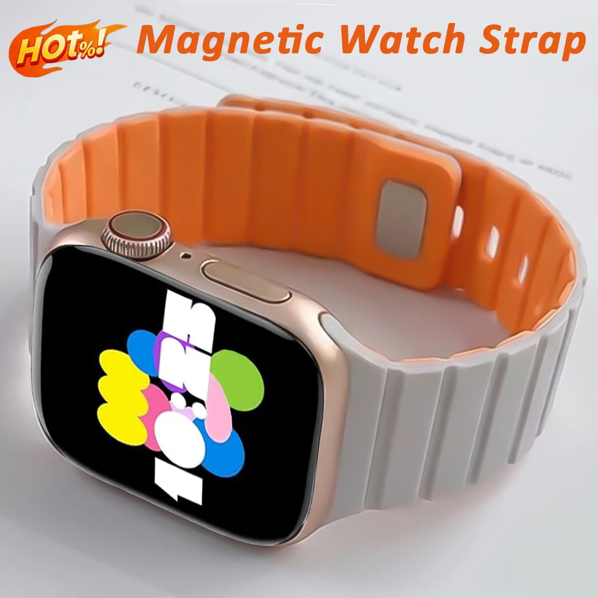 Cinturino Magnetico in Silicone per Apple Watch 40mm 44mm 46mm 45mm 49mm 41mm Bracciale iWatch Serie 10 SE 9 8 Ultra 2 3 11