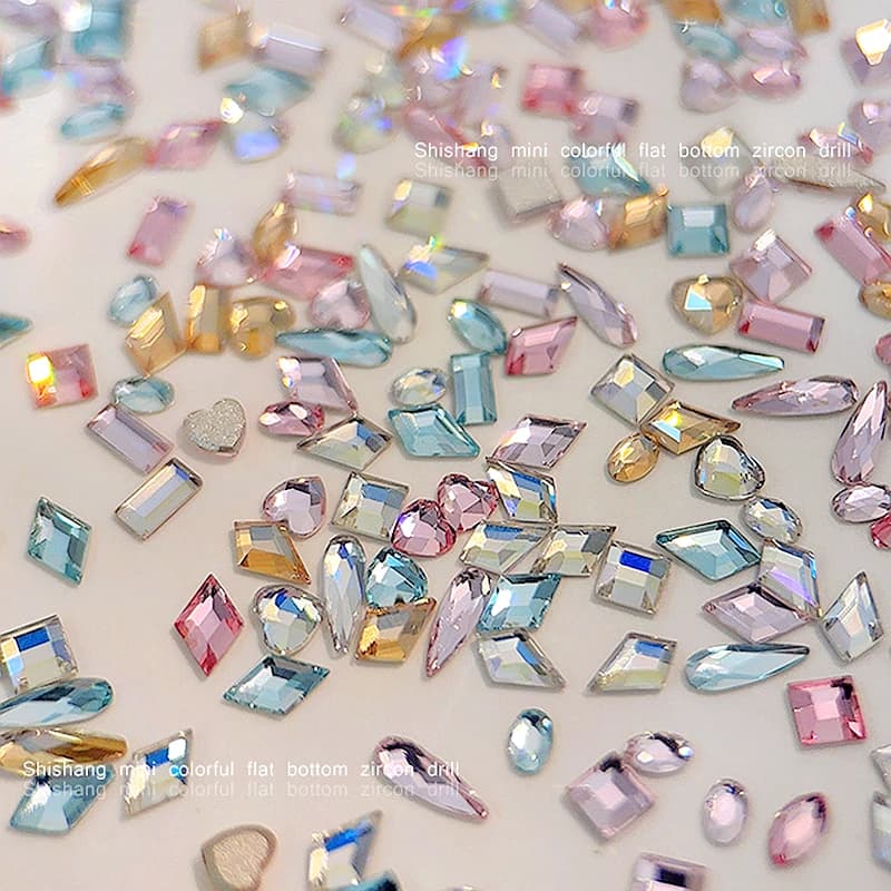 50 pezzi K9 lucidi con retro piatto per nail art strass parti di diamanti in cristallo accessori per la decorazione delle unghie materiale per manicure