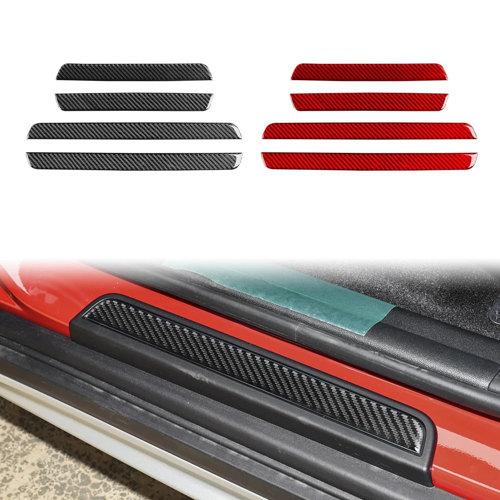 Carbon Fiber Car Accessories Door Threshold Sill Panel Interior Cover Tirm Sticker For BMW Mini Countryman F60 Cooper 2017-2023