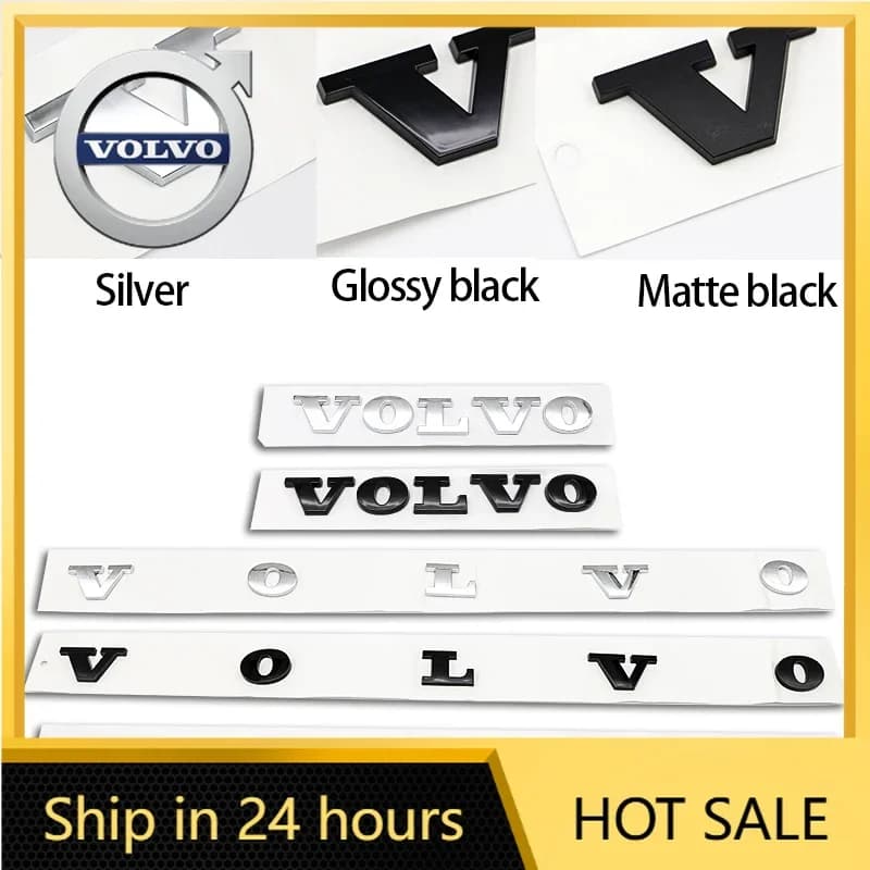 Copri Volante Auto in ABS, Adesivo 3D con Lettere VOLVO, Adesivo Logo per Bagagliaio per Volvo XC60 XC90 S60 S80 S60L V40 V60 T5 T6 AWD, Accessori Auto