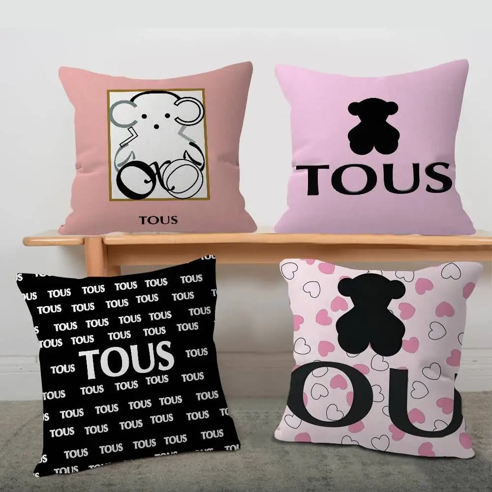 T-TO-USes Cuscino a Forma di Orso, Regalo, Decorazione per Casa e Ufficio, Copricuscino per Camera da Letto, Divano, Auto 45x45