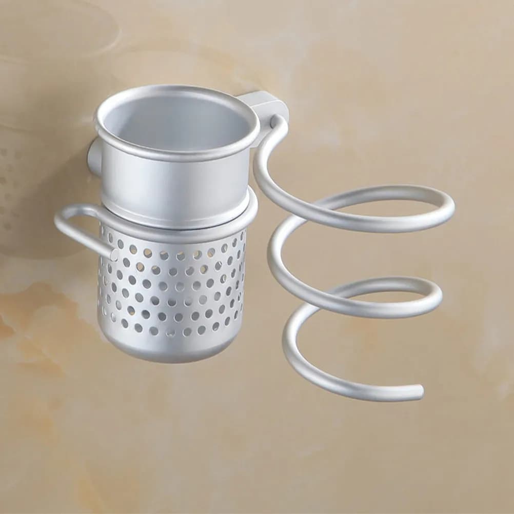 Aluminum Hair Dryer Holder Aluminum Bathroom Organizer Storage Rack High Temperature Resistant Straightener Holder