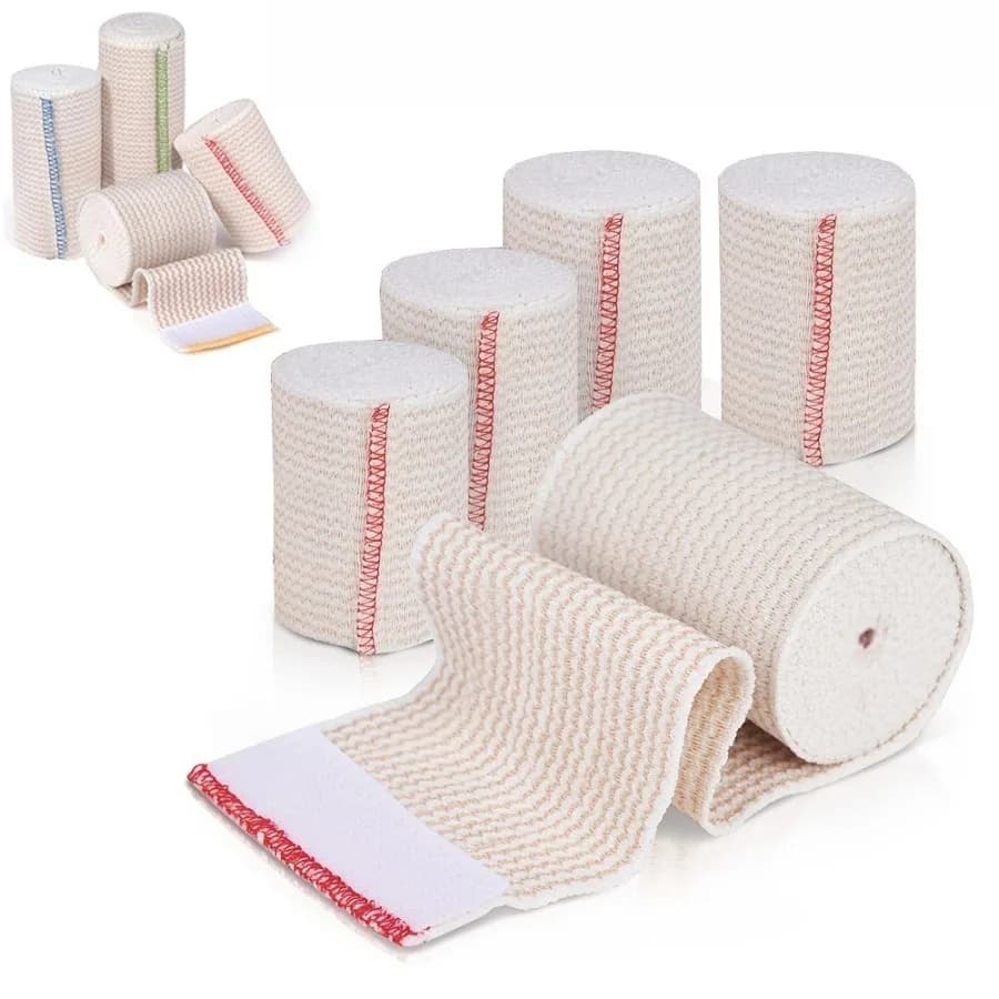 Confezioni da 2/12/24 Bendaggi Elastici Compressivi, Senza Lattice, Supporto per Ginocchia, Caviglie, Gambe, Polsi, Recupero da Infortuni Sportivi, Pronto Soccorso