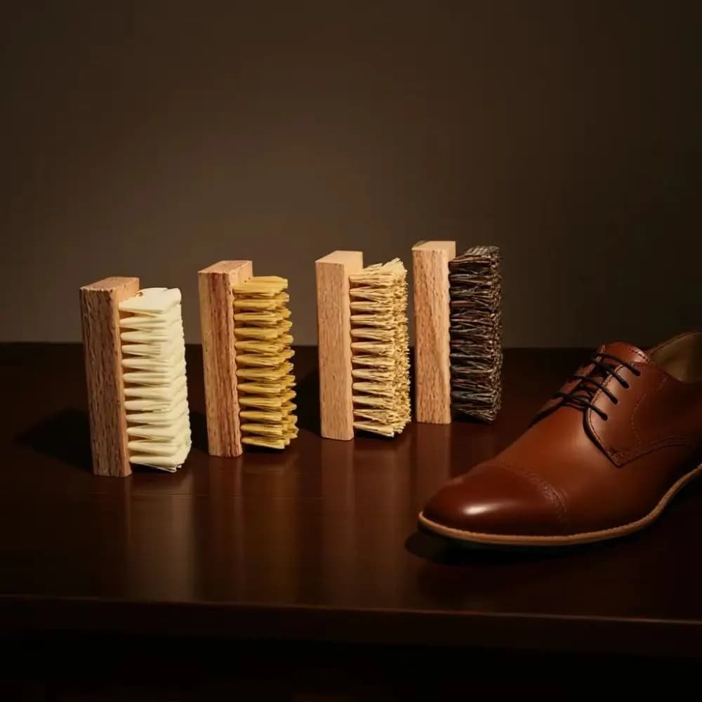 Portable Solid Wood Shoe Brush Soft Bristles Coarse Bristles Footwear Cleaning Brush PP Bristles Shoe Polishing Brush