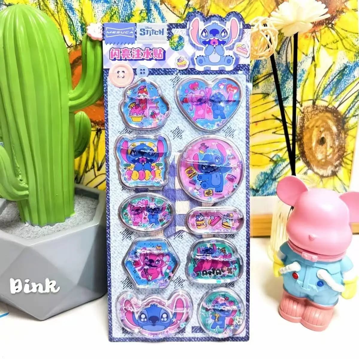 Adesivi 3D Disney Stitch per Decorazione Fai-da-Te di Quaderni, Album, Diari e Manuali, Carina Cancelleria Anime per Studenti