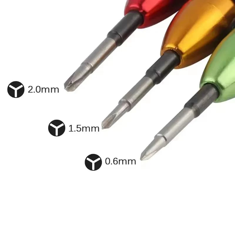 Adatto per la riparazione di orologi intelligenti Cacciavite a tre ali a forma di Y 0,6 mm 1,5 mm 2,0 mm Adatto a vari scenari per iPhone 7 8