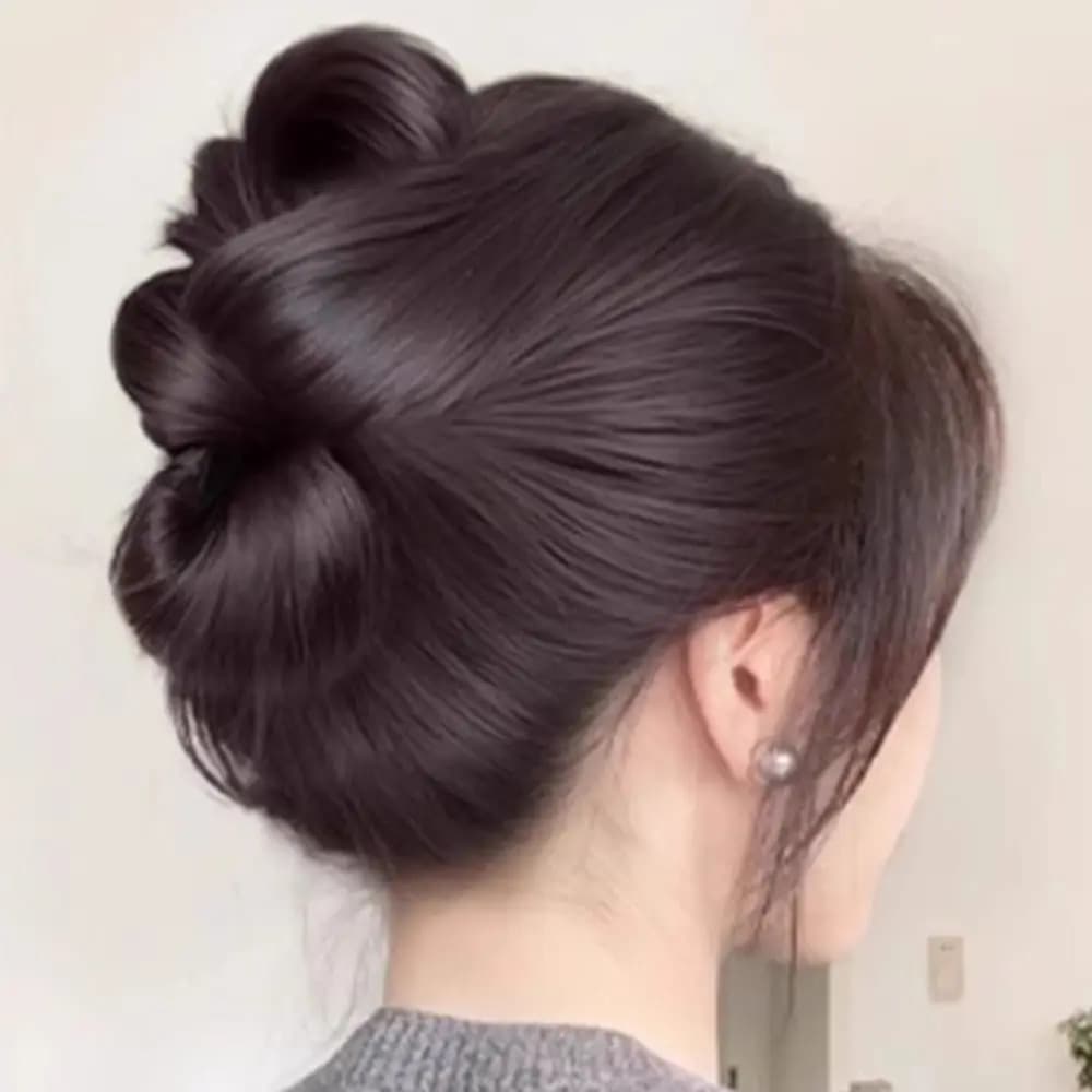 Nuovo fermaglio a clip per chignon in capelli sintetici, con chignon naturale e voluminoso, a forma di fiocco, marrone e nero, accessori per capelli