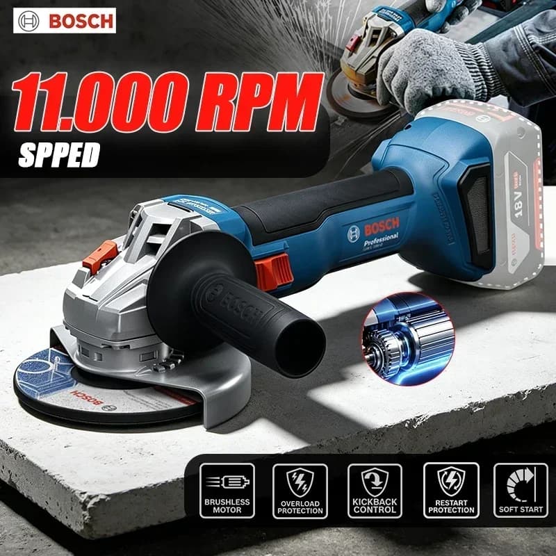 BOSCH GWS 18V-8 Cordless Angle Grinder 18V Professional Brushless M10 Slide Switch Metal Cutting Grinding BOSCH Power Tools