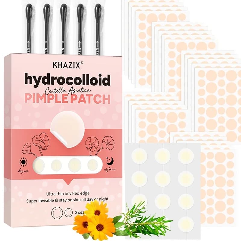 377 Pieces Circular Cerotti in Idrogel for Acne | Contains Consolida | Waterproof, Breathable, Non-irritating | Includes cotton sticks for cleaning