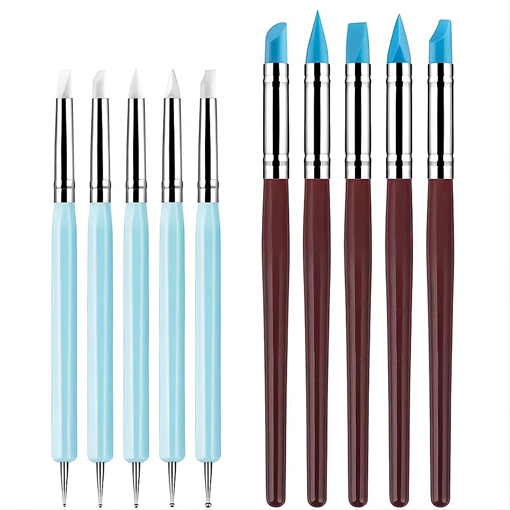 5/10 pezzi strumenti per scolpire l'argilla siliconica per la modellazione di pennelli punteggiatura nail art ceramica argilla strumento intaglio fai da te scultura in ceramica