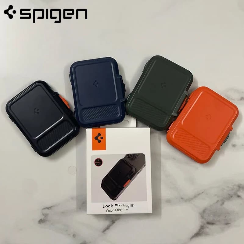 Spigen for MagSafe Wallet Heavy Duty Hardshell Magnetic Card Holder For iPhone 17 16 15 Pixel 10 Series Lock Fir Holds 5-6 Cards