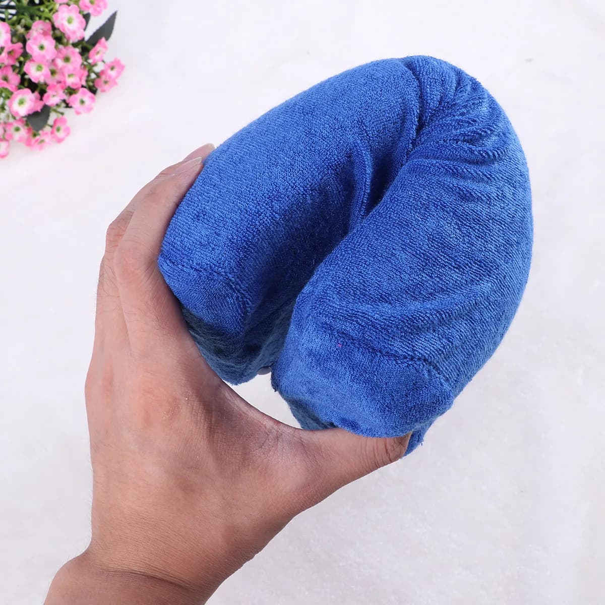 Portable Blue Nail Cushion Manicure Wrist Pillow Foldable Washable Support for Nail Table Hand Cushion Manicure Pad