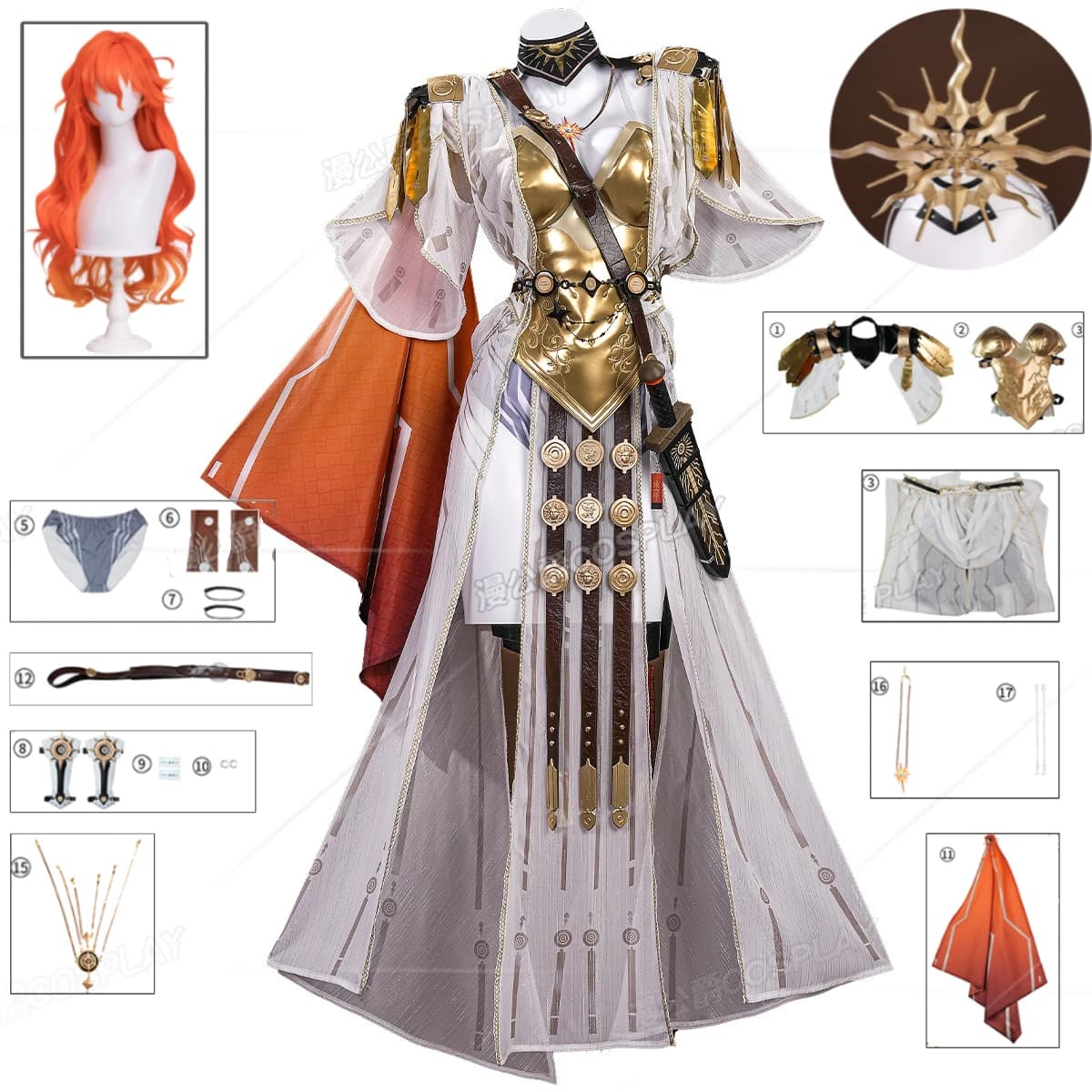 Costume cosplay Augusta Wuthering Waves WuWa, completo di accessori, per personaggio anime e videogiochi, per donna, per feste di Halloween
