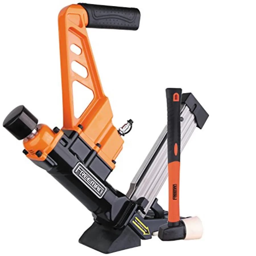 Chiodatrice/Graffatrice Pneumatica Leggera 3-in-1 da 15,5 e 16 Gauge per Pavimenti da 2 Pollici con Martello per Pavimenti e Testine Intercambiabili
