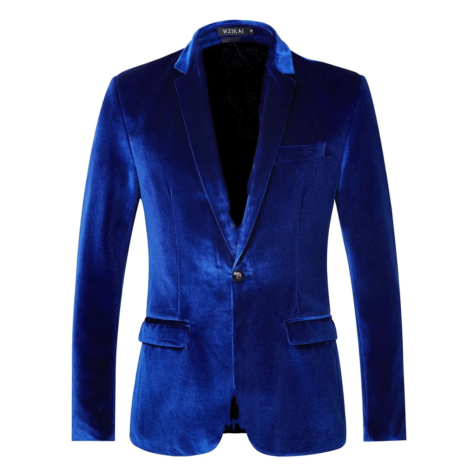 Men's Slim Fit Velvet Blazer Jacket for Youth Formal Wear Gold & Navy Blue Suit Jacket European Style Autumn Wedding Party
