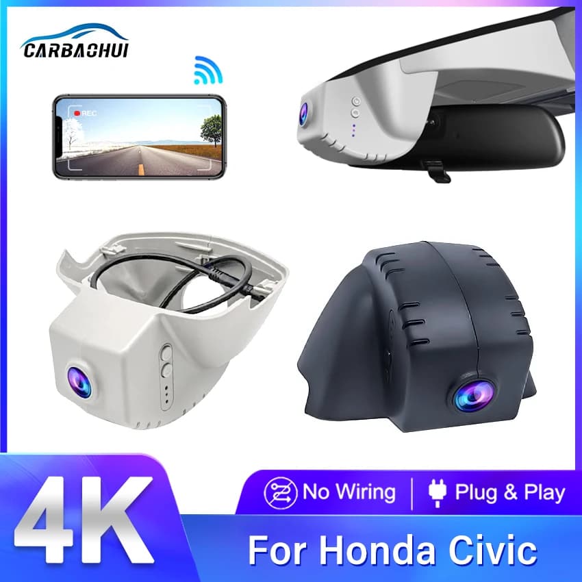 Plug and Play Dash Cam 4K UHD 2160P videoregistratore per auto DVR visione notturna per Honda Civic Type R 11 Mk11 FE FL FL5 2022 2023