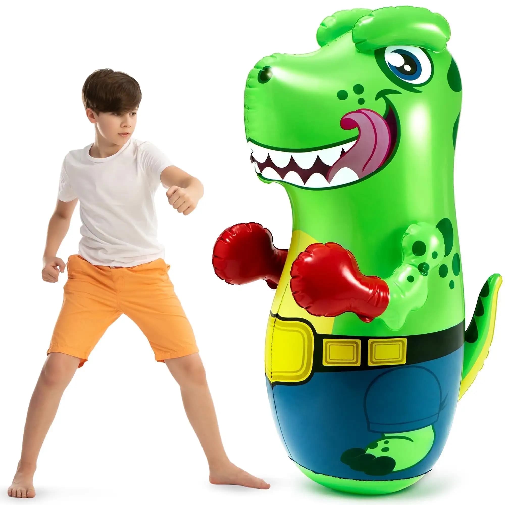 Joyfy 47 inch T-Rex dinosaur inflatable boxing bag for children's gift with bouncing action and punching toy