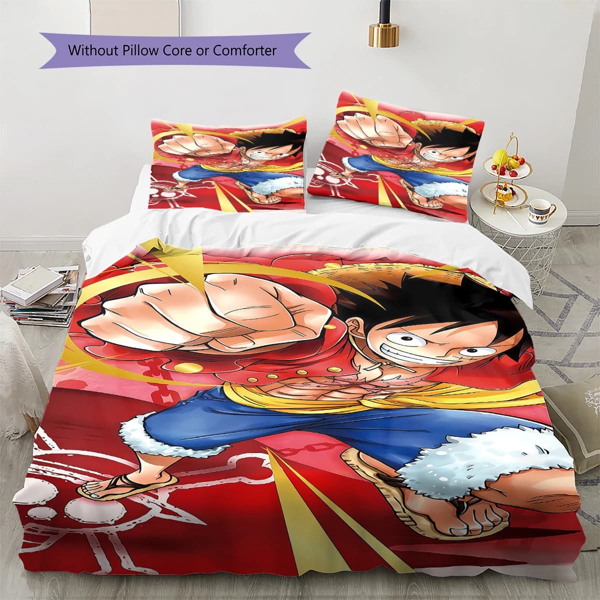 ONE PIECE Monkey D. Luffy Comfortable Soft Duvet Cover, Children Bedding Gift, Size Various Options -HE80