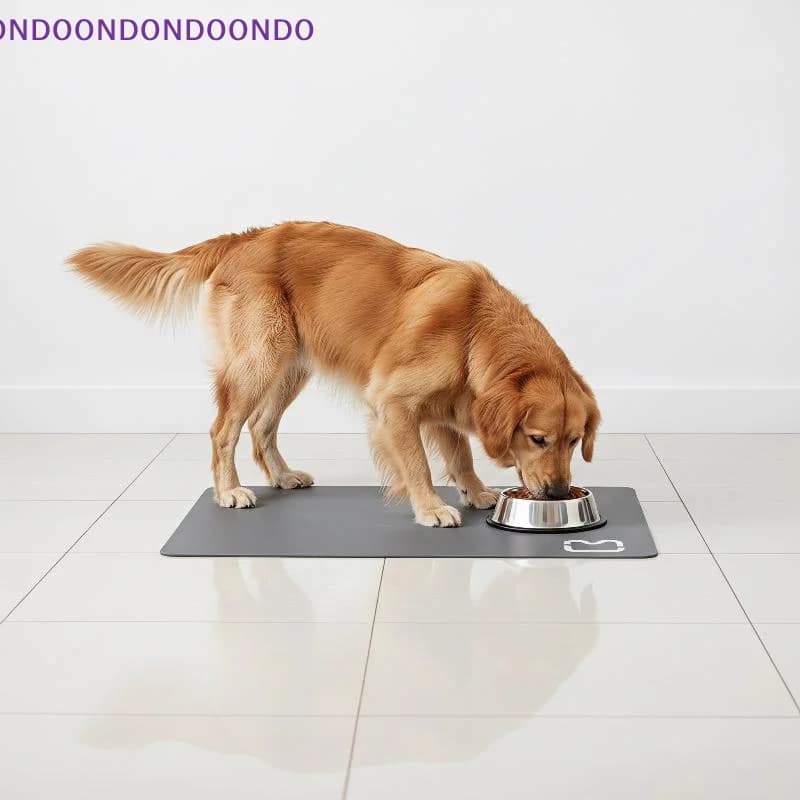 Dog Feeding Mat Waterproof Absorbent Non Slip Soft Cute Paw Print Pad Protects Floors for Pet Cat Dog Food Water Bowls