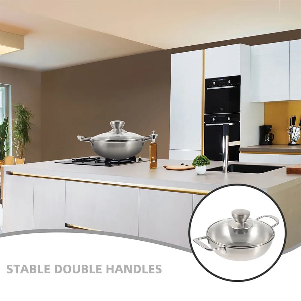 Pentola da esterno portatile Wok domestico Wok da cucina Attrezzatura da cucina multifunzionale in acciaio inossidabile Macchine da cucina Accessorio da campeggio