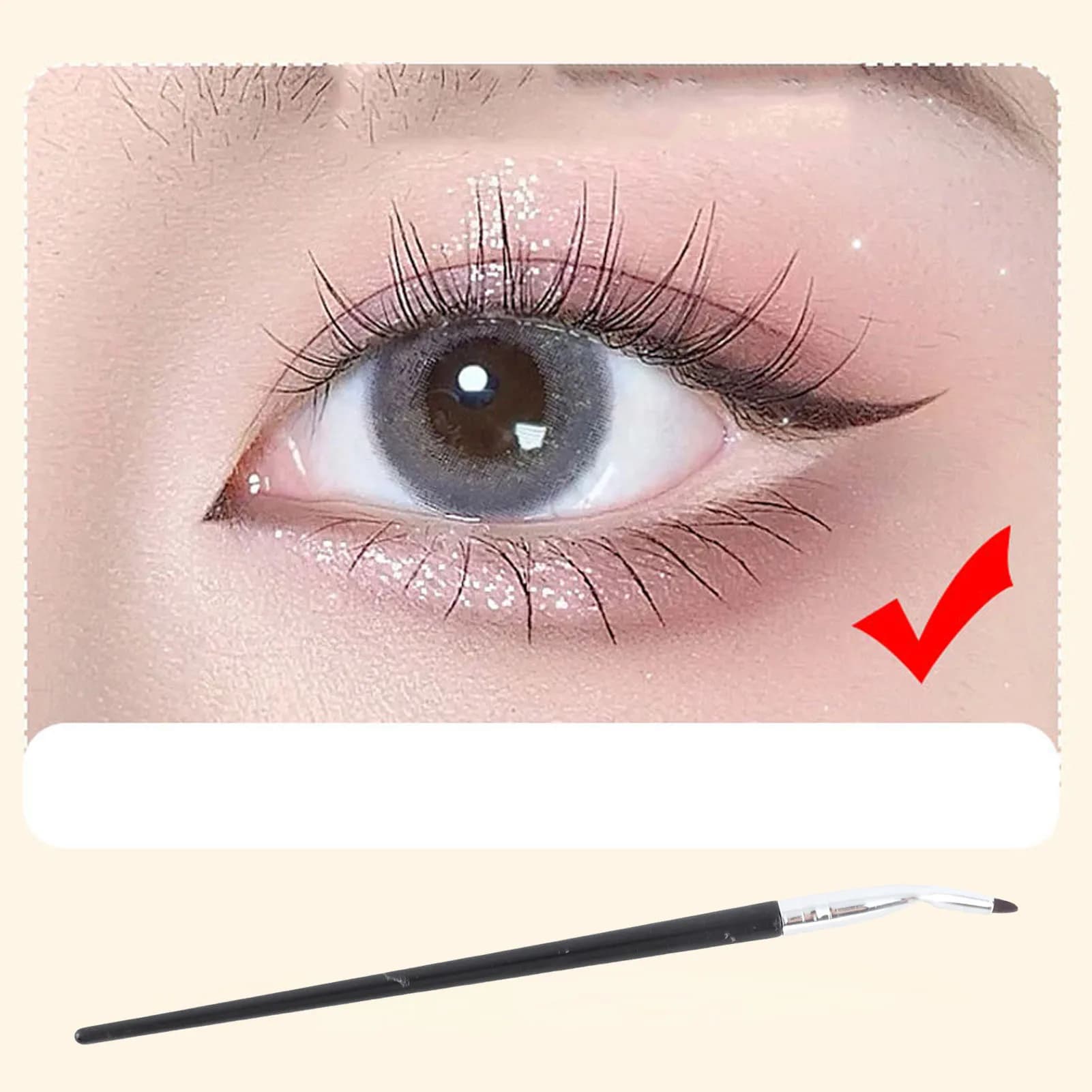 Pennello Angolato per Eyeliner 5 Pezzi, Pennelli Multifunzionali per Trucco, Strumento Cosmetico per Correttore