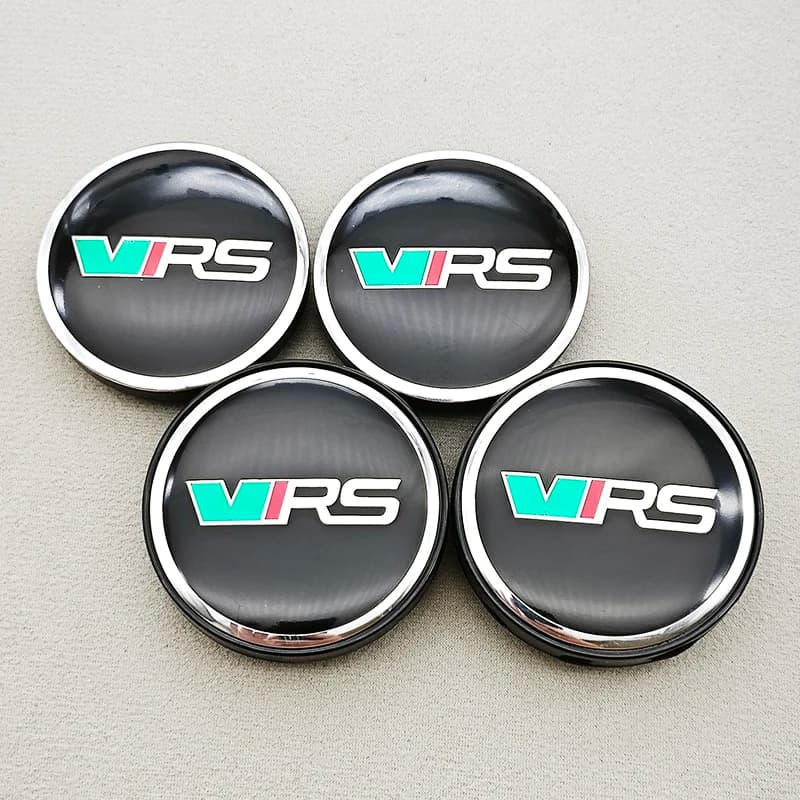 4 pz 56mm 60mm Centro Ruota Auto Coprimozzo Cerchione VRS Logo Emblema Adesivo Per Skoda Octavia Fabia Kamiq Kapoq Kodiaq Rapid SCALA