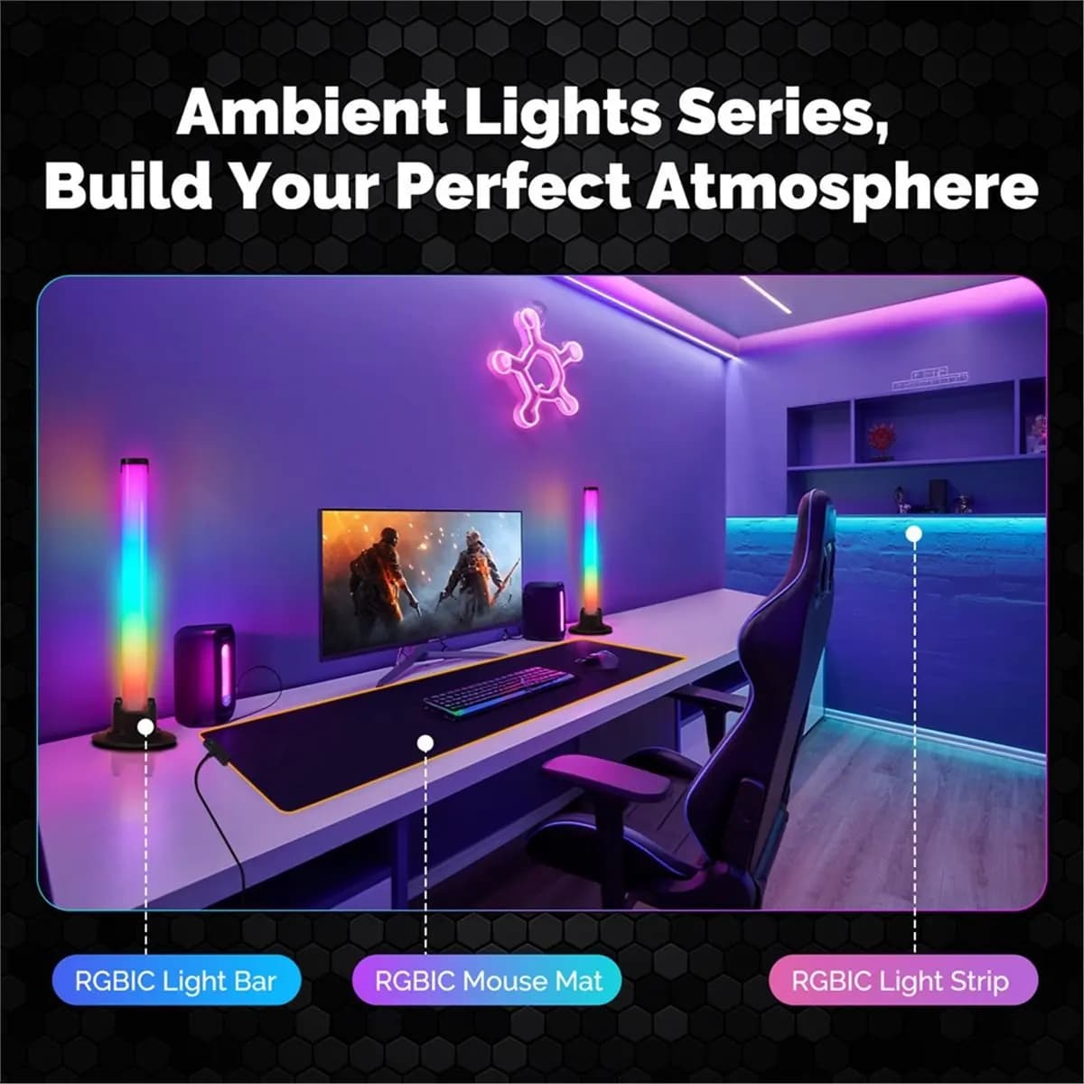 【HOT B48A】 Tappetino per mouse LED intelligente Tuya WiFi RGBLED Illuminazione colorata Scrivania da ufficio Atmosfera di gioco Tappetino per mouse per computer PC da gioco