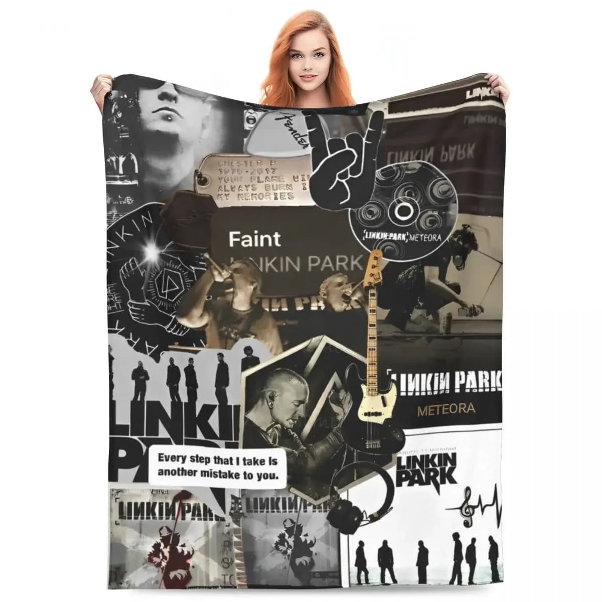 L-Linkin Rock Park Coperta in pile super calda per la trapunta della camera da letto del divano di casa