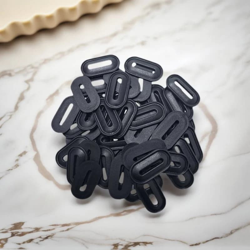 A8-102 Black Wear-Resistant Plastic Oval Woven Belt Buckle for Bag Shoulder Strap Adjustment Camping Gear Outdoor Cycling Hiking