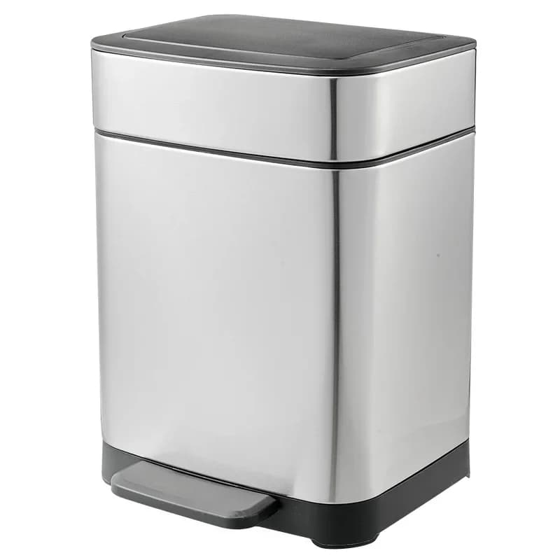 # Stainless Steel Step Trash Can Large Capacity Kitchen Pedal Bin Soft Close Lid Odor Control Removable Inner Bucket Recycle Bin