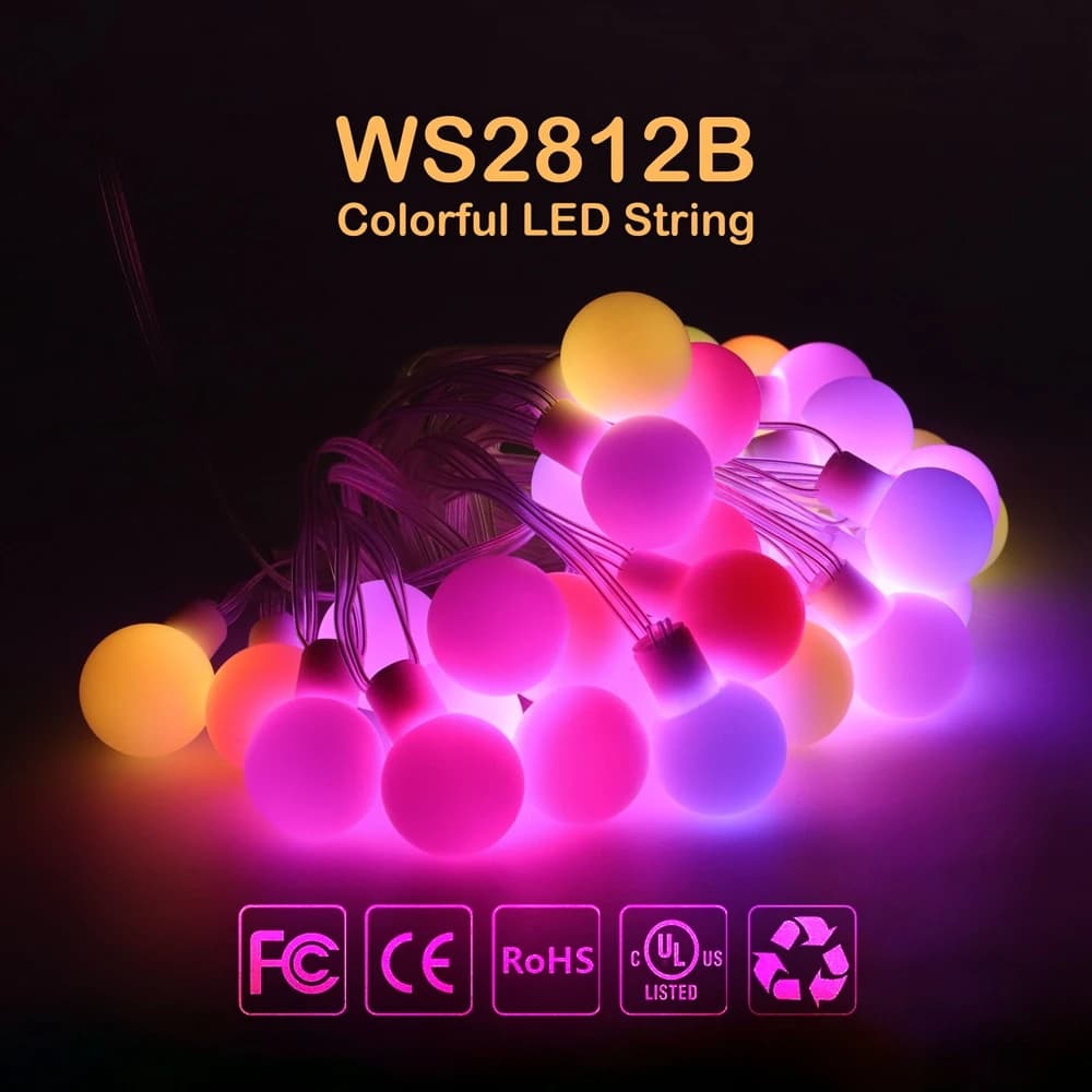 WS2812B Dream Color RGB LED Luci a sfera rotonde Luci natalizie Festa di compleanno Decorazione indirizzabile individualmente IP67 DC5V