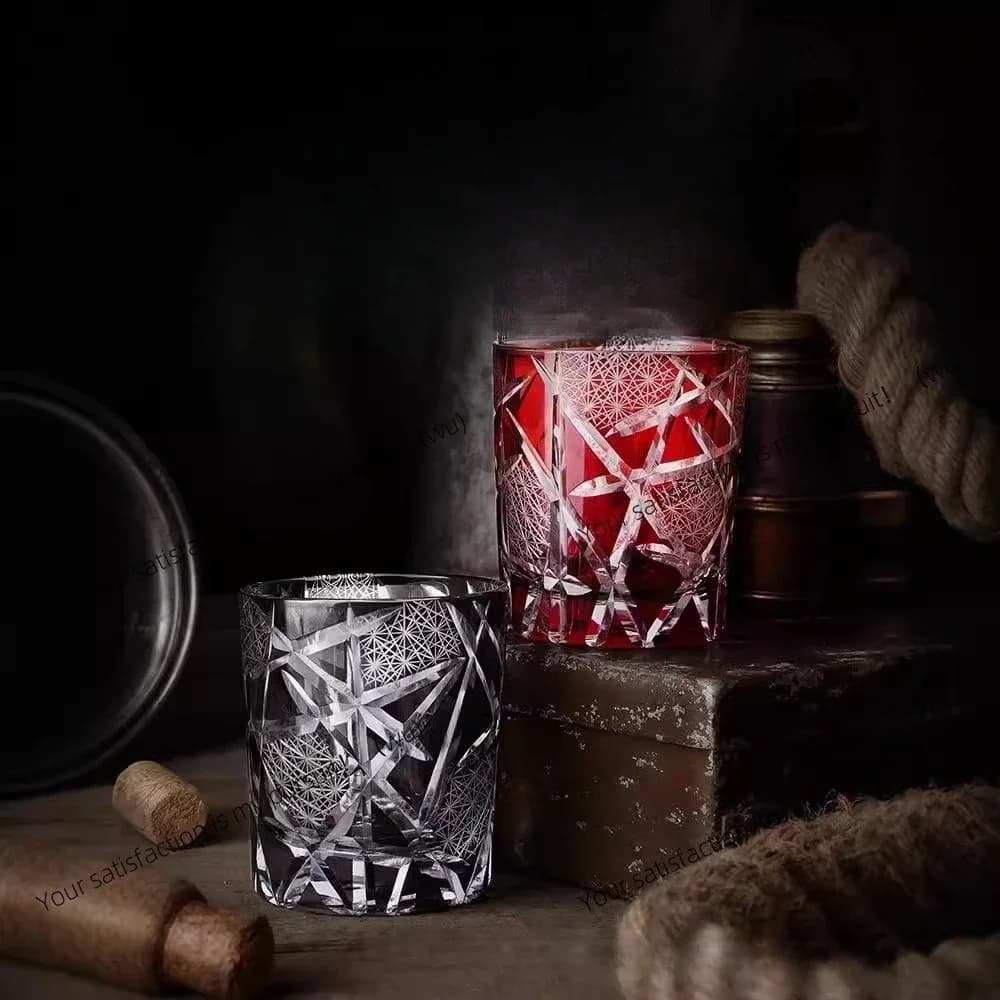 Bicchieri da whisky in cristallo, confezione regalo in vetro vintage creativa