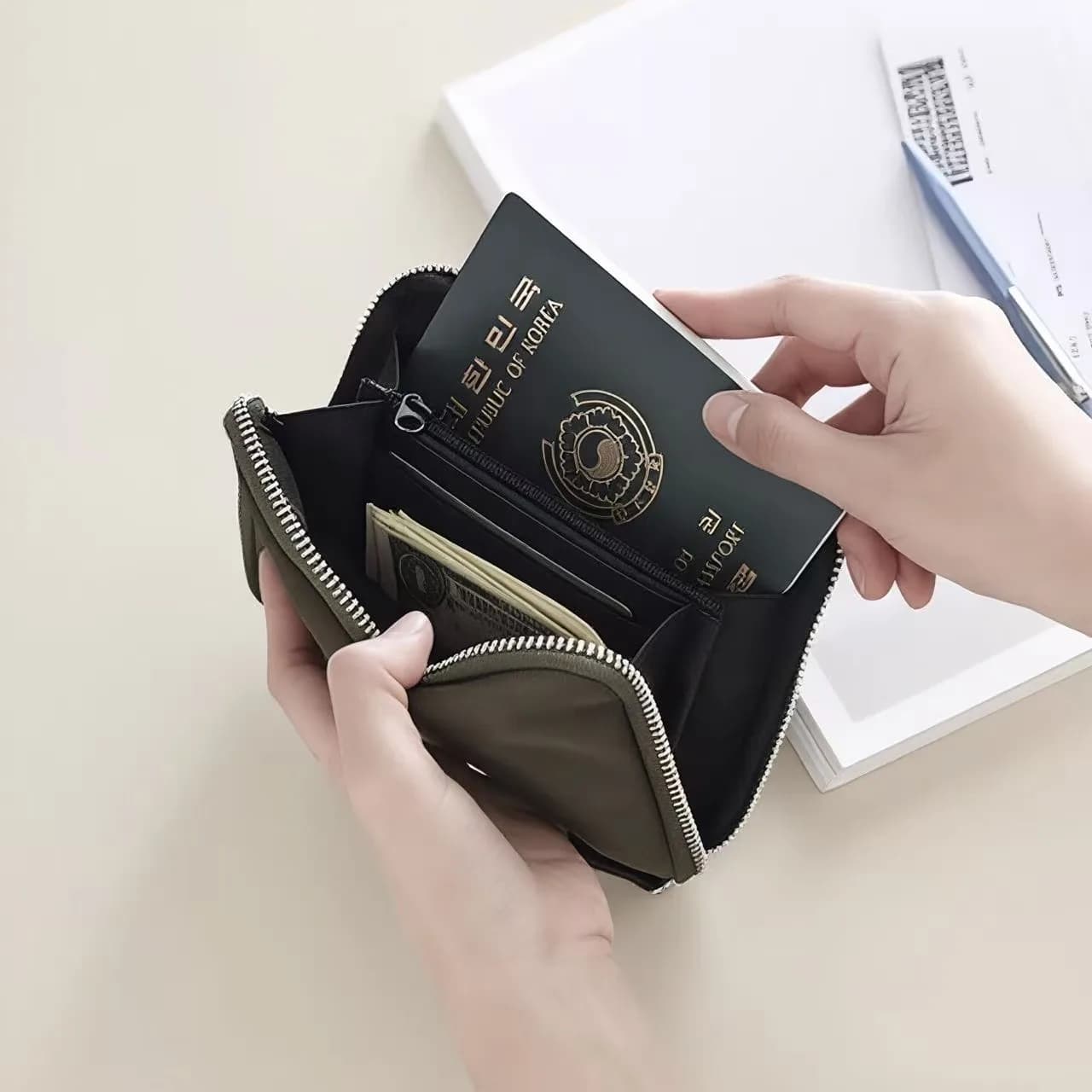 Portafoglio porta passaporto multifunzione da viaggio portatile per uomini e donne Custodia per patente di guida Custodia protettiva per documenti