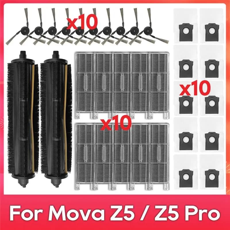 DT19-For Mova Z50 Ultra / Z5 / Z5 Pro Tricut Brush Side Brush Hepa Filter Dust Bag Part Accessories Robot Vacuum Cleaner Kit