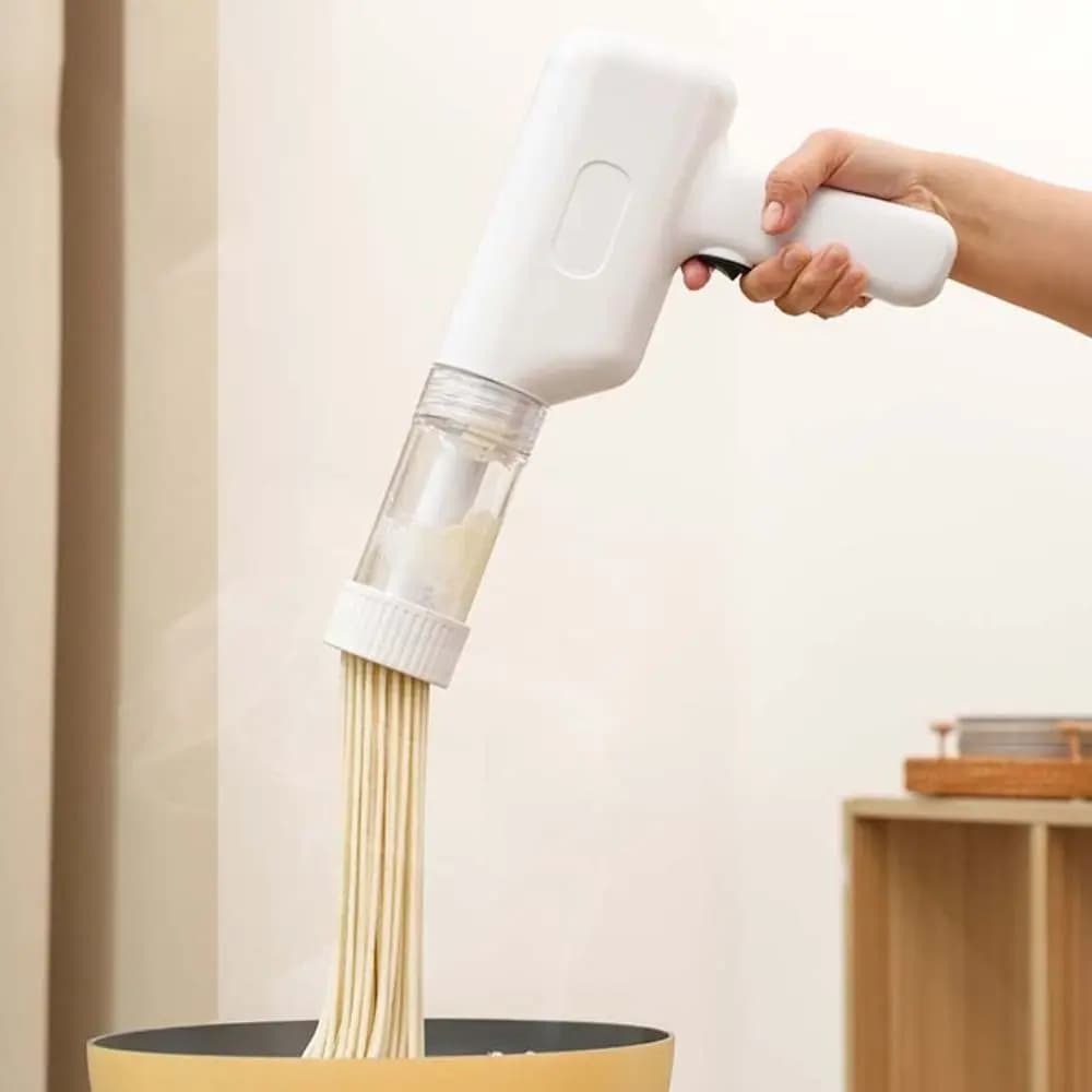 Macchina automatica per noodle portatile Macchina per pressare la pasta manuale elettrica senza fili con 6 stampi Pasta Maker Spaghetti