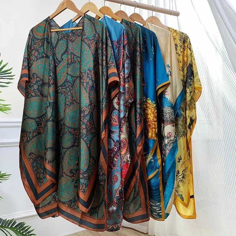 Nuovo Poncho Estivo alla Moda per Donne, Asciugamano da Spiaggia, Mantella Parasole Versatile per Vacanze al Mare P1