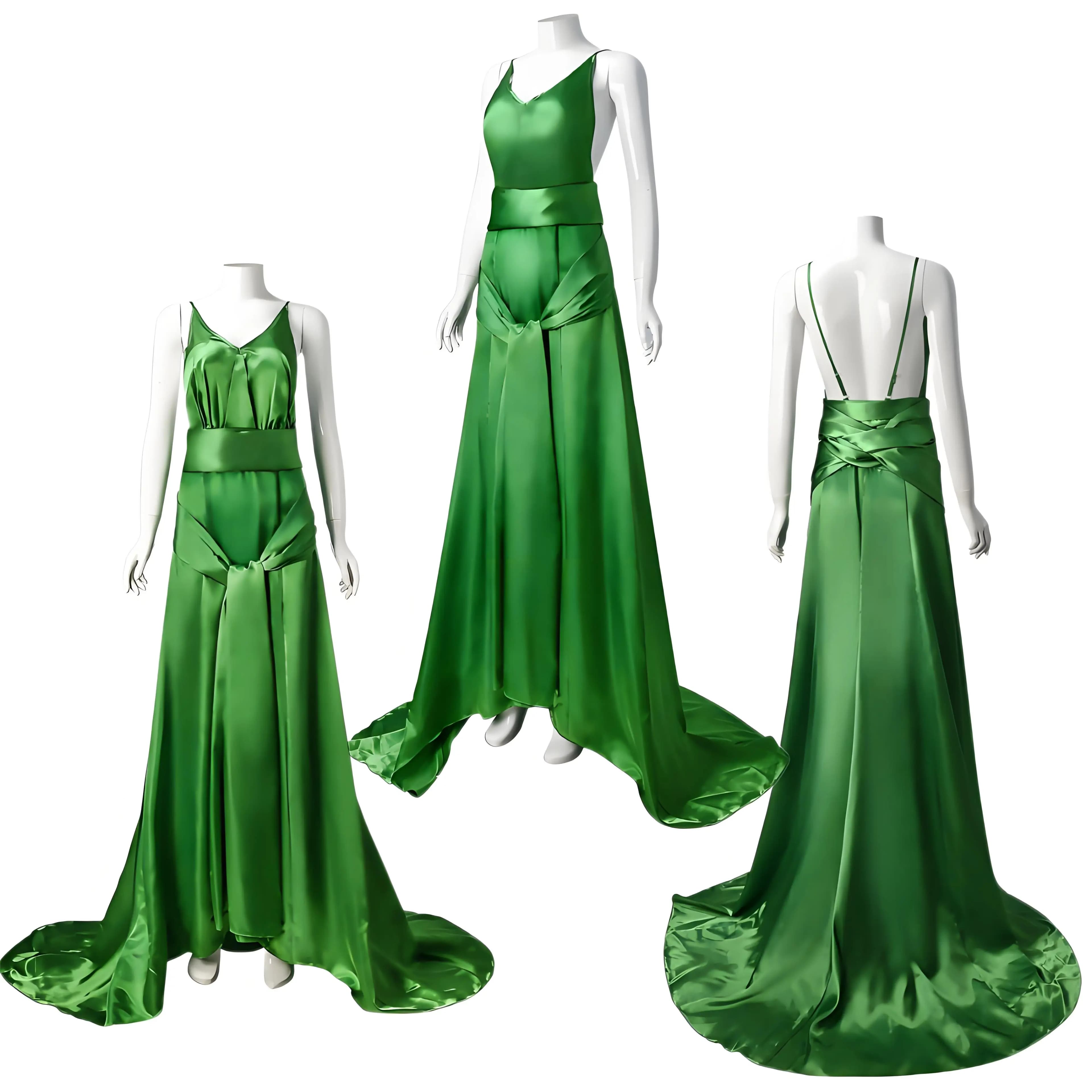 Film Atonement Cecilia Tallis Costume Cosplay Retro Donna Sexy Backless Abito verde Abito da ballo per festa di carnevale di Halloween