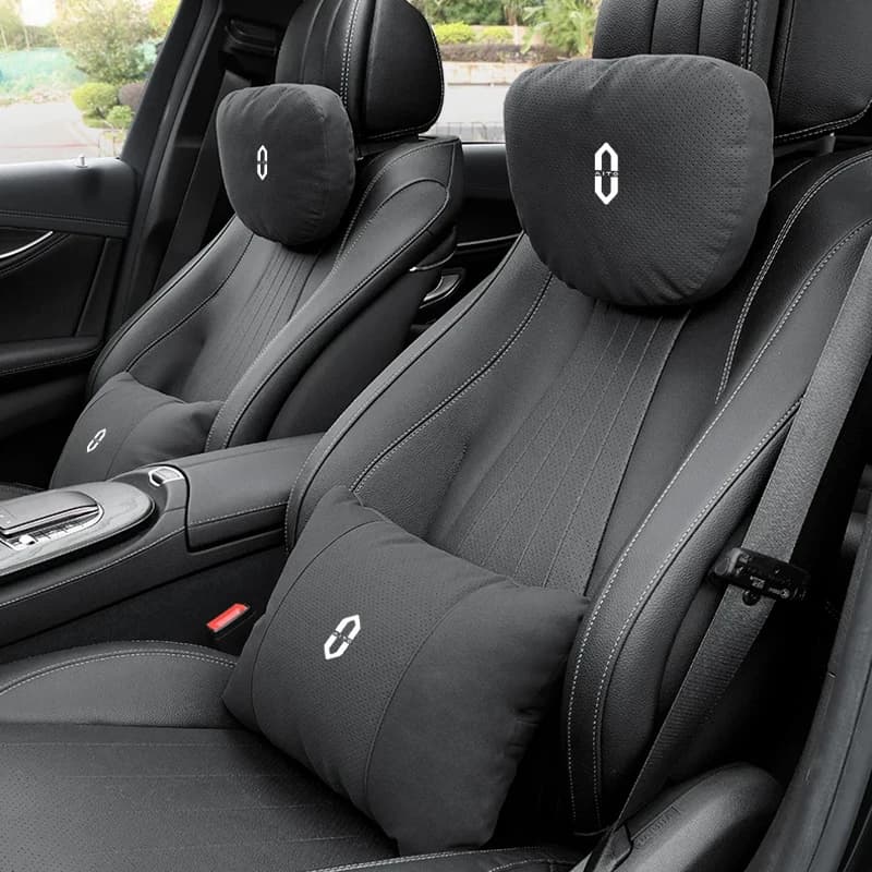 For AITO M5 M7 M9 Suede Car Headrest Neck Support Seat Lumbar cushion Breathable Soft Neck Pillow Waist pad Auto Accessories