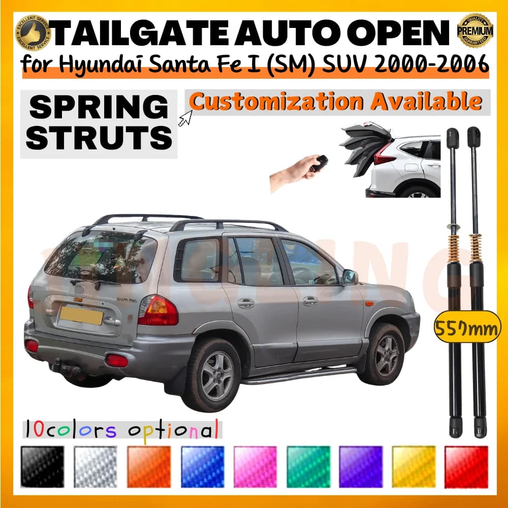 Qtà(2) Ammortizzatori per bagagliaio con molla per Hyundai Santa Fe I (SM) SUV 2000-2006 557mm Portellone posteriore Ascensore Supporta Ammortizzatori