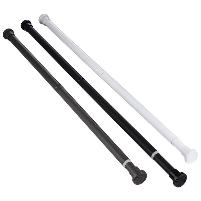 Asta Telescopica Regolabile in Acciaio Inox per Tenda Doccia 80-240cm, Stendibiancheria Senza Foratura per Balcone e Bagno