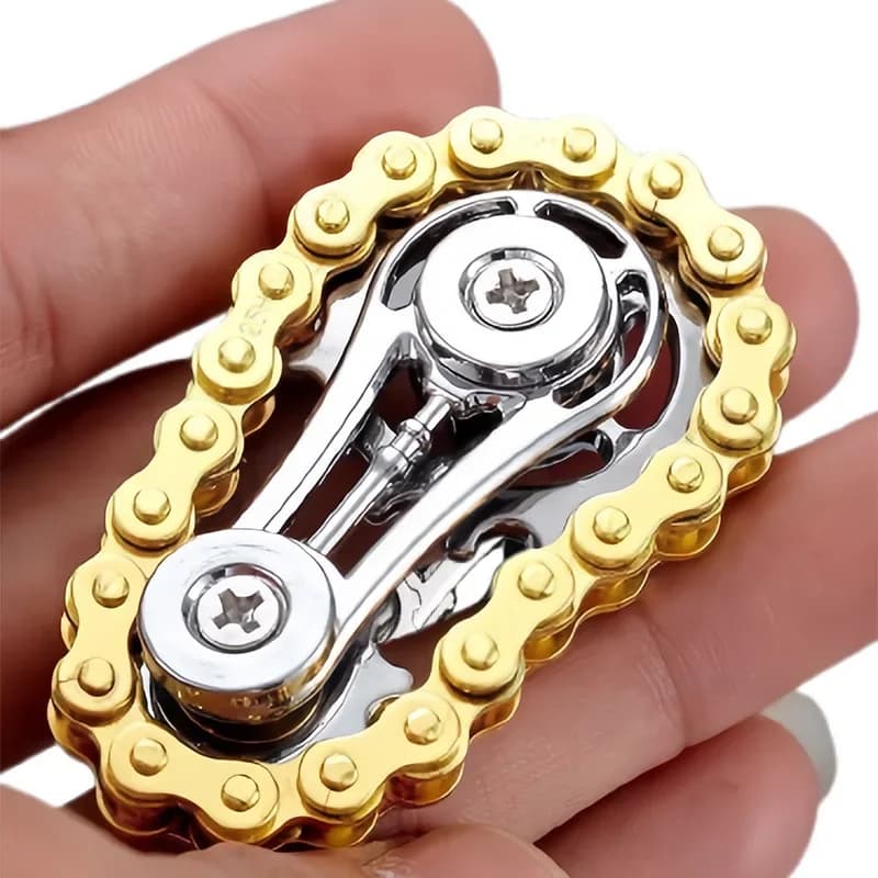 Fidget Spinner Volano Punta delle dita Giroscopio Pignoni Antistress Ansia Catene per bici in metallo EDC Spinner Fidget Toys per bambini adulti