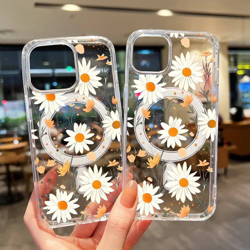 Flower Phone Case For Samsung Galaxy A56 5G A36 A55 A35 A16 A26 A25 S25 Ultra S23 S22 For Magsafe Wireless Charger Cover