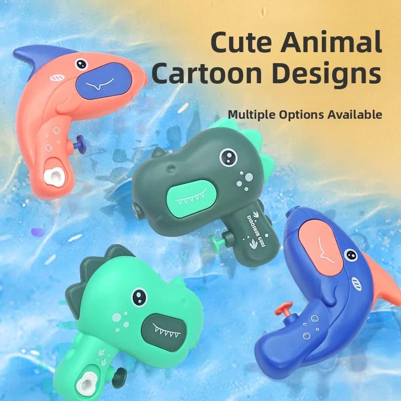 Zaino con pistola ad acqua per bambini e bambine, design creativo a girasole, dinosauro, delfino, giroscopio, divertimento estivo con spruzzi d'acqua