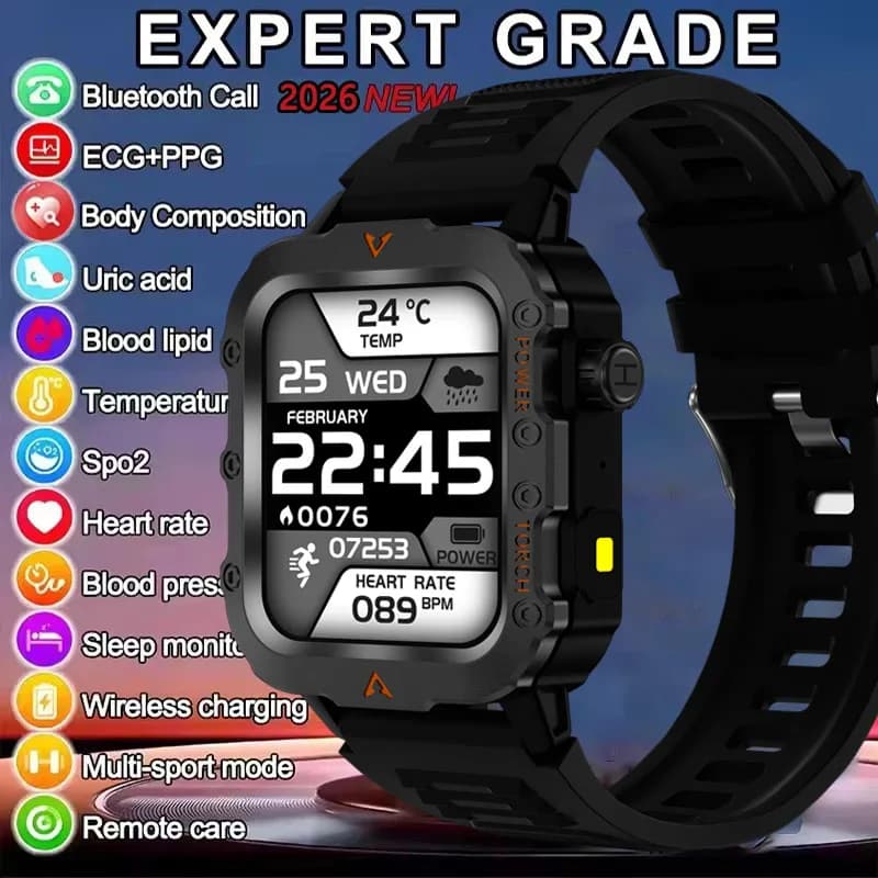 2026 New Smart Watch Men Women Full Touch HD BT Call Message Alert SmartWatch Heart Rate Sleep Monitor Multi-Sport Fitness Track