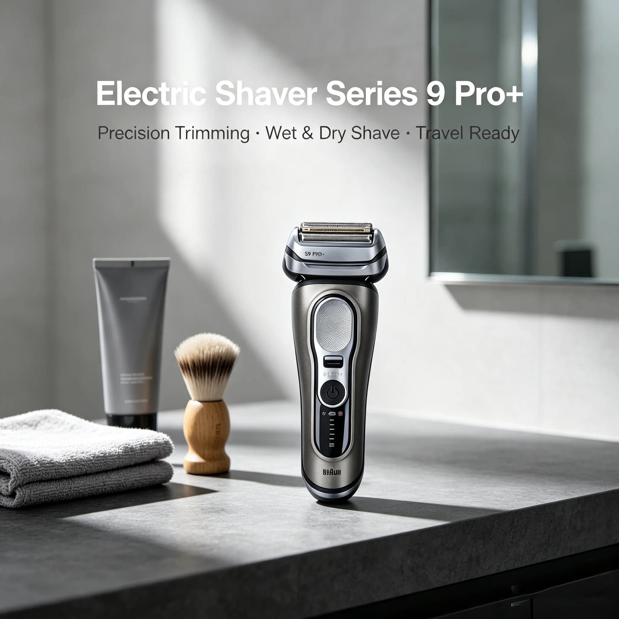 Premium Braun Series9 S9 Pro+ Peak 2.0 Shaver Smart Sensor 10D Floating Head Beard Trimmer LED Light For Men Shaving