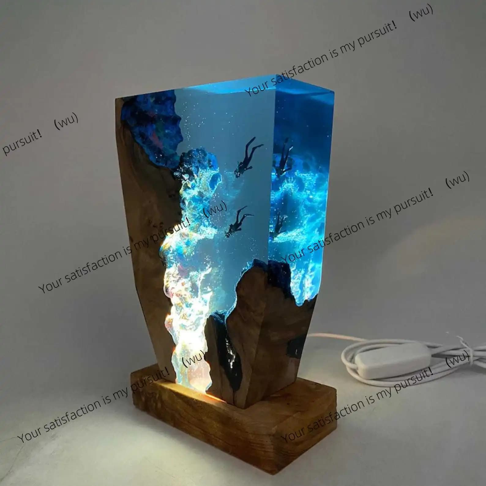 Resin lamp gift marine diver epoxy resin lamp christmas gift