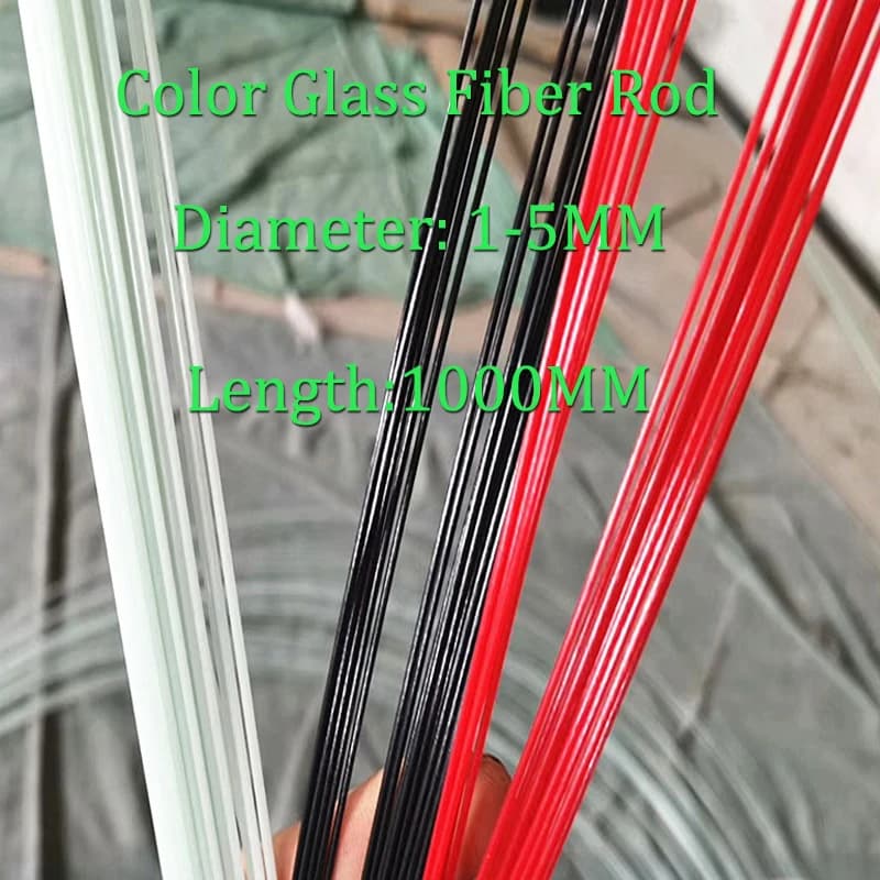 5PC Colore Asta In Fibra di vetro Diametri 0.8mm-5mm Bianco Nero Rosso Solido Barre In Fibra di vetro Arco Tenda Zanzariera Staffa Lunghezza 1000mm